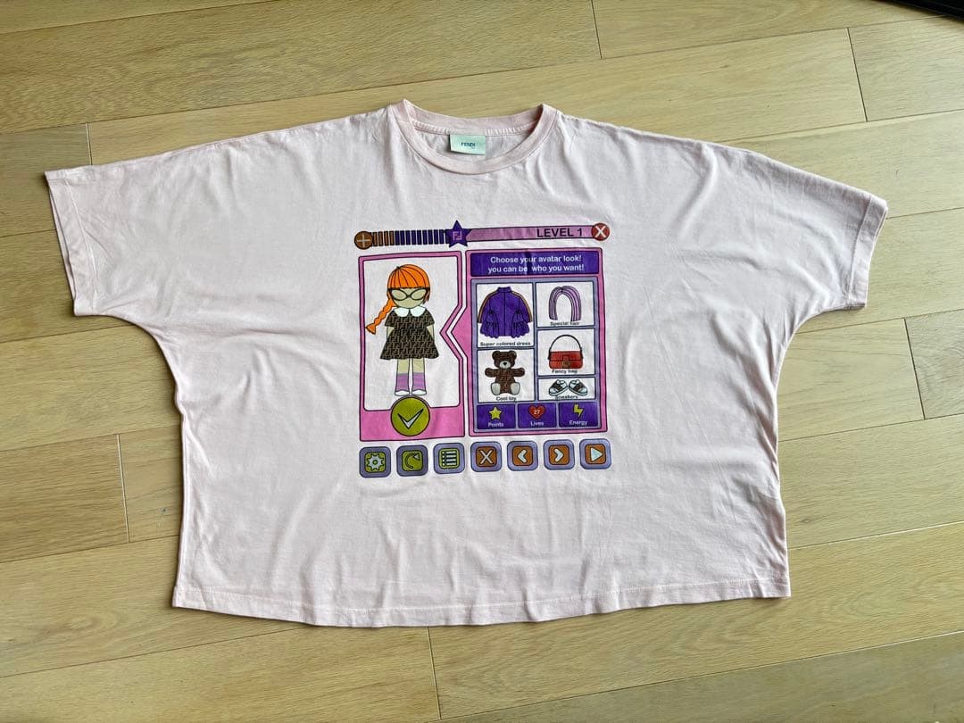 USED FENDI KIDS GAME LOGO T-SHIRT PINK 12+ GOOD | eBay