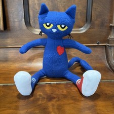 Pete The Cat Doll Stuffed Animal 14.5" Plush with Red Blue Sneakers Merry Makers