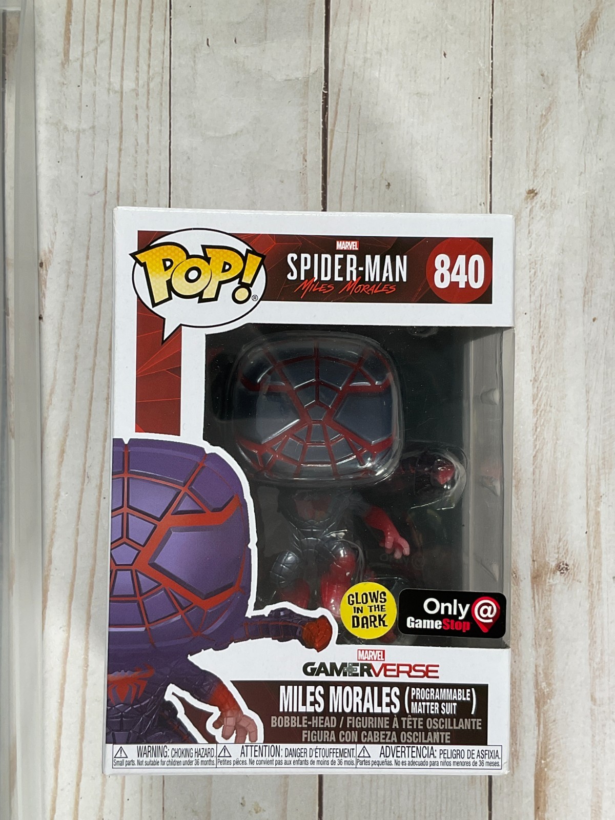 Sale Funko Pop! Spider-Man: Miles Morales #840 Glow Gamestop Vinyl Figure B2