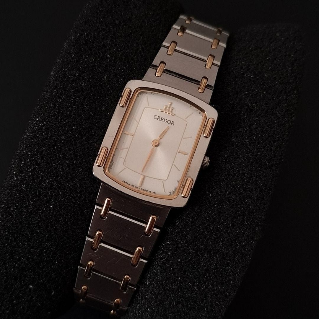 時計 Seiko Credor 2F70-0500 18KT Working Product Seiko Credor 2F70 5600 Watch Quartz 18K Gold