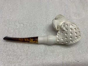 Vintage Unsmoked Meerschaum Carved Tobacco Smoking Pipe Eagle Art Carve