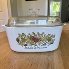 VTG Corningware A-5-B  L'Echalote La Marjolaine 5 Liter Spice of Life PYREX Lid