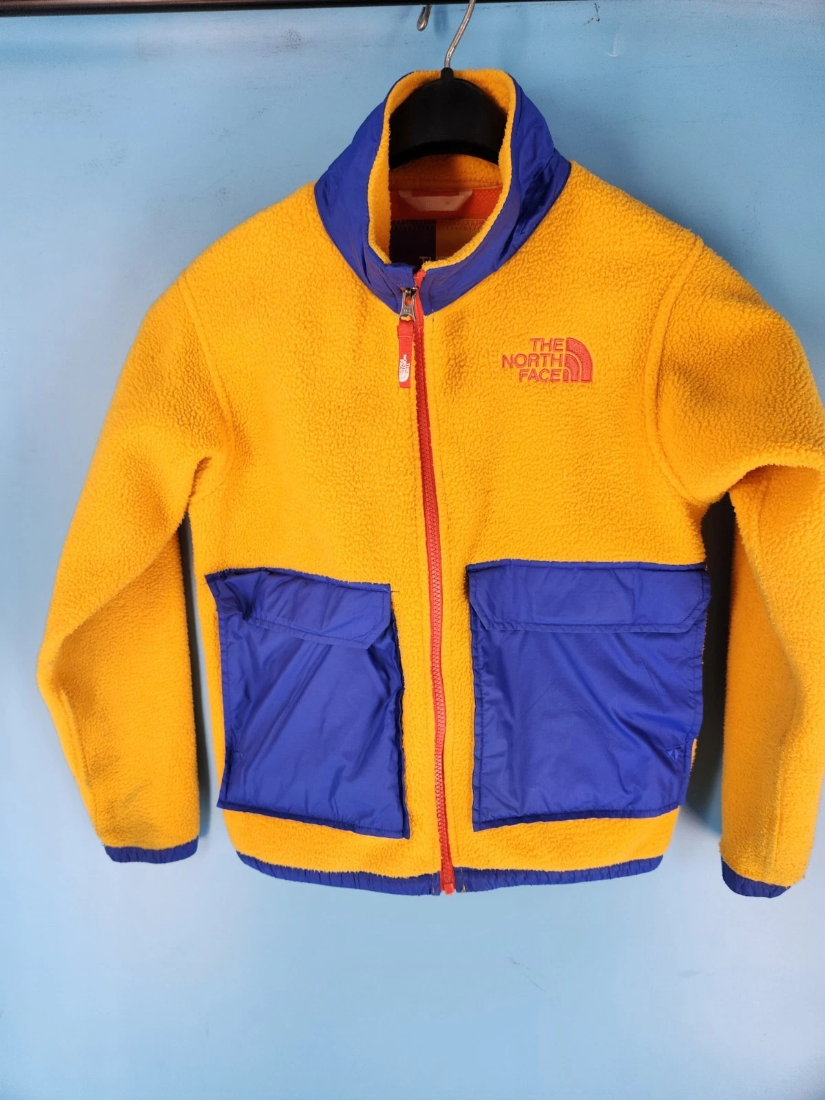 The North Face Jacket Boys Size M (10-12) Yellow 1/2 Zip Pullover Fleece