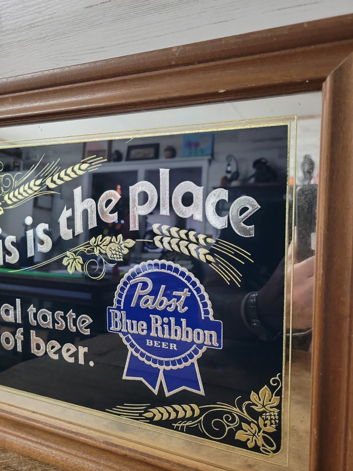 Vintage 1984 Pabst Blue Ribbon Beer Bar Mirror Sign PBR Milwaukee | eBay