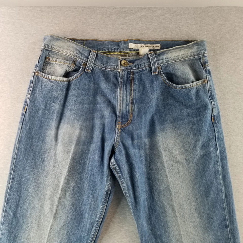 Pantalones de mezclilla DKNY para hombre talla 36x32 lavado medio Normcore buena calidad de moda Foto 2 de 4