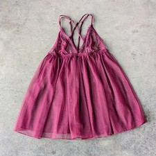 Victoria's Secret Purple Sheer Lace Mesh Babydoll Lingerie Top medium