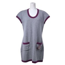 CHANEL 07A P31860K00572 Camellia Emblem Cashmere Sleeveless Knit Used CYHE-0