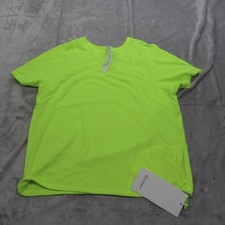 Lululemon Shirt Women 6 Yellow Lightweight Cinch Hem Hiking Tee Run Jog NWD READ