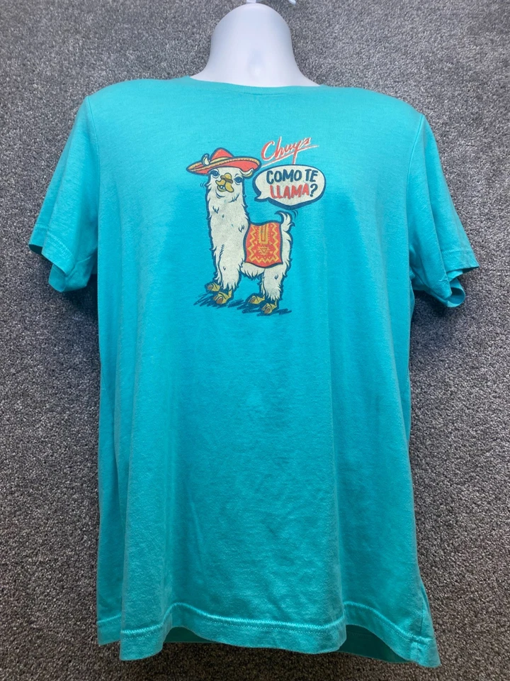 Camiseta Chuys Masculina Grande Azul "Como Te Llama?" Falha de lona Bella - Imagem 2 de 4