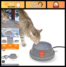 Heated Water Bowl for Dogs & Cats - Outdoor Anti-Freeze Pet Dish, 32oz, Safety L