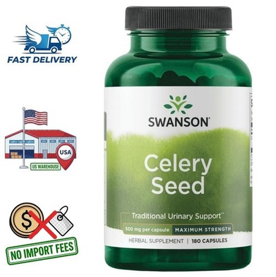 Celery Seed Extract 500mg | 180 Capsules, 2 Month Supply | Apium graveolens