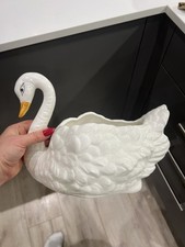 Antique Capodimonte swan pot authentic Italian craftsmanship from Italy