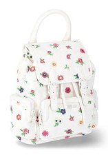 Steve Madden NYC White Floral Embroidered Buckle Flap Backpack Teen/Women Bag