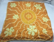 Sarah’s Silk 100% silk Scarf Square Orange Floral 19"