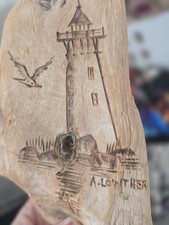 A. Lowther Handcrafted Wooden Lighthouse Art Home Décor Accent