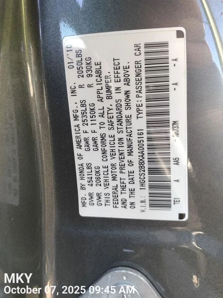 SPEEDOMETER INSTRUMENT CLUSTER 2008-2012 HONDA ACCORD - Изображение 3 из 4