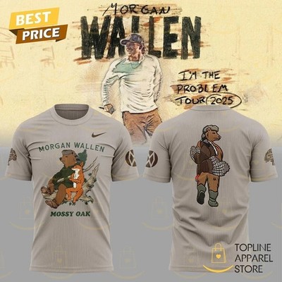 Morgan Wallen Mossy-Oak   Im The Problem Tour 2025 3D T-Shirt