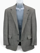 Polo Ralph Lauren Men's Houndstooth Blazer Sport Coat Black Cream Classic