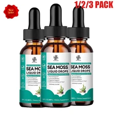 60ML Sea Moss Black Seed Oil Complex Liquid Drop with Spirulina, Burdock Root