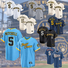 SALE HOT Men's Garrett Mitchell 5 Brewers Limited Player Jersey Baseball Shirt