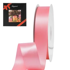 Pink Stain Ribbon, 1" X Continuous 50 Yards, Double Faced Fabric Ribbon Perfe...