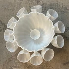 Hazel Atlas Vtg. Milk Glass Colonial Swirl Pattern Punch Bowl W/ 12 Hanging Cups