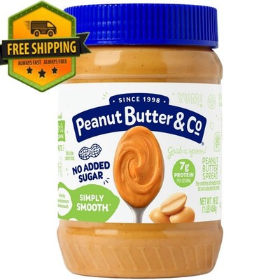Peanut Butter and Co Simply Smooth Peanut Butter Spread 16 oz Jar