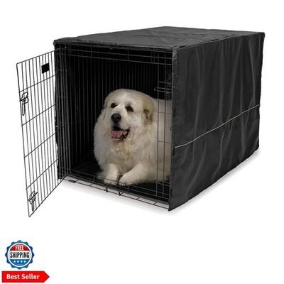XL Dog Crate Cover, Black Polyester Privacy Kennel Cover Fits Most 48-inch Cr...