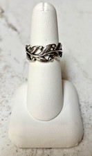 sterling 925 silver filigree vines flower band ring size 6