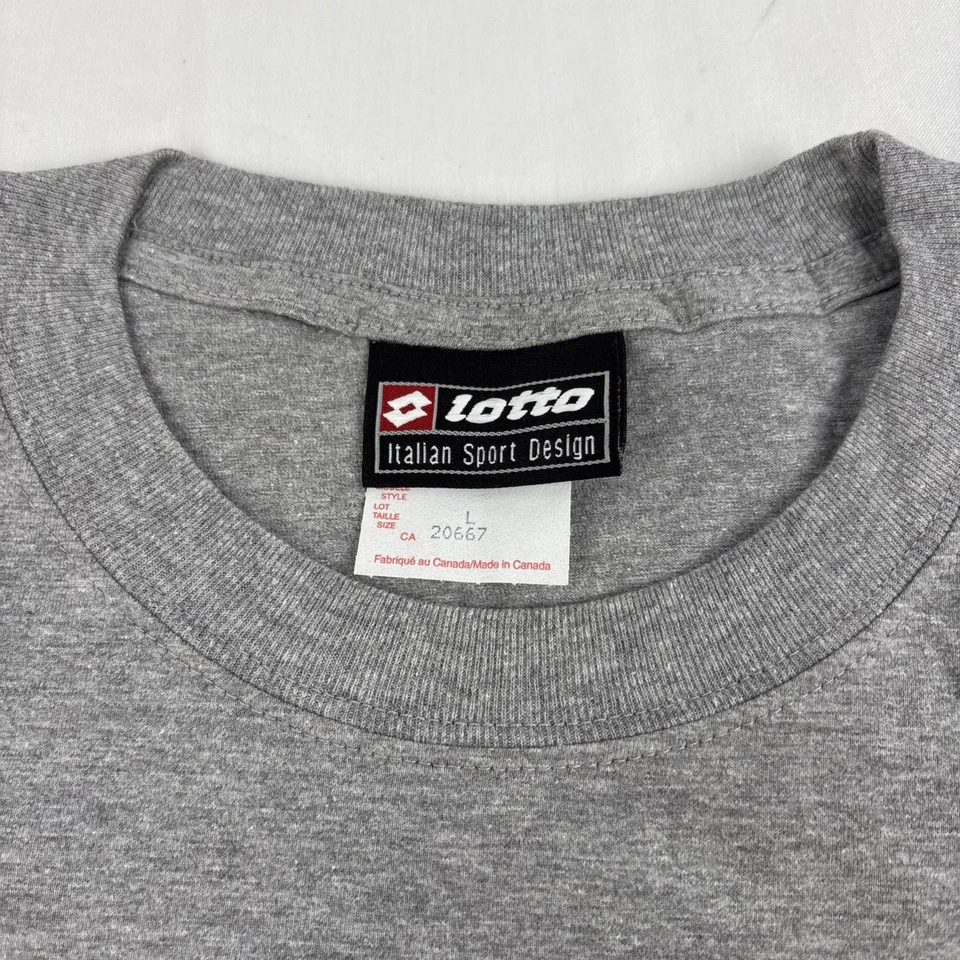 Винтажная итальянская спортивная серая футболка Lotto мужская большая НОВАЯ с бирками новая из старых запасов - Изображение 4 из 4