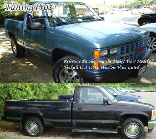 Extérieur Montage Fenêtre Visière 2 Pièces Foncé Fumée pour 1988-1999 Chevrolet - Photo 4 sur 4