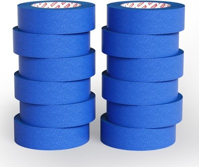 Blue Painters Tape 1 Inch x 55 Yards, 12 Rolls (660 Yards)   Sharp Clean Paint