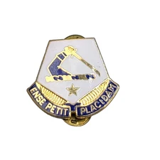 US Military Massachusetts National Guard Insignia Pin Ense Petit Placidam 1 1/8"