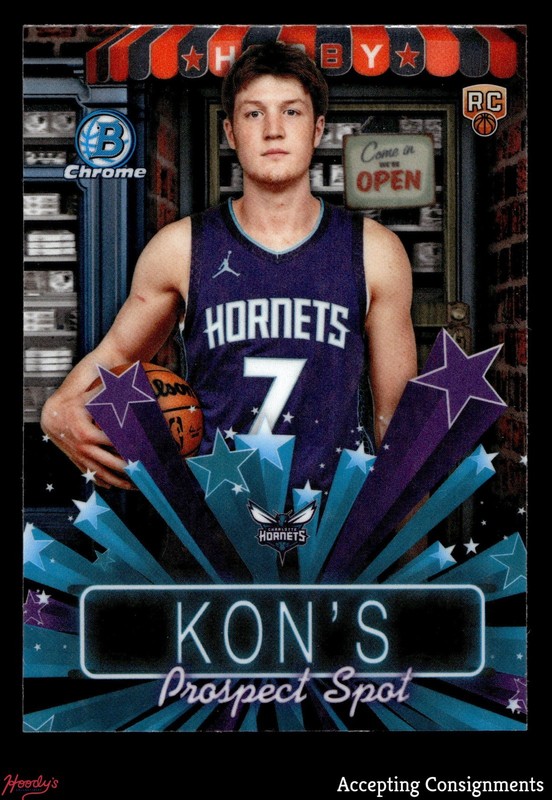 2025-26 Bowman Chrome Hobby Stars #HS7 Kon Knueppel ROOKIE RC HORNETS