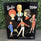 Clean! Mattel Barbie Midge Ken 1964 Vintage Wardrobe Case Black Vinyl w Drawers