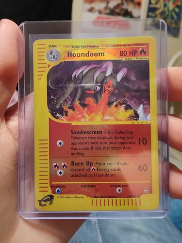 Pokemon Houndoom 14/147 Reverse Holo Rare Aquapolis Played Card Vintage - Picture 3 of 3