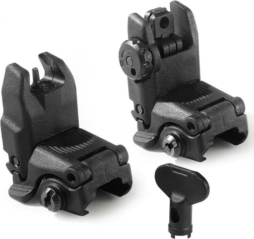 Gen 2 Folding Front Rear Sight Set Back Up Flip Up Sights Polymer For Picatinny