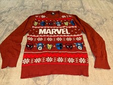 Marvel Avengers Ugly Christmas Sweater Iron Man Capt America Big Boys XXL 18 