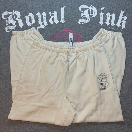 Victoria’s Secret PINK Limited Edition White Shell Rhinestone Bling Sweatpant XL - Picture 6 of 7