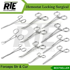 Range of Hemostat Clamps Forceps Hemostatic Dental Surgical Artery Pliers Set