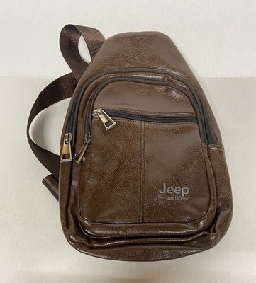 Jeep Buluo Crossbody Bag Purse Faux Leather -Brown. NICE Unisex
