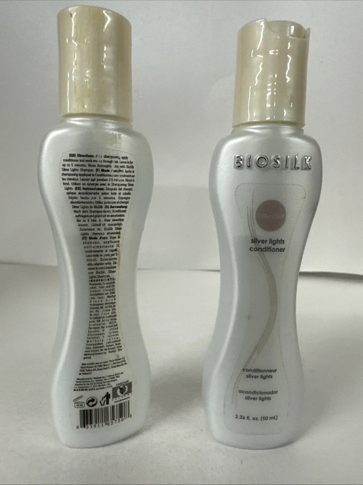 2 Pack --  Biosilk Silk  Silver Light Therapy Conditioner 2.26oz travel size - Image 3 of 3