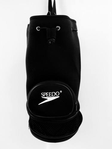 Speedo Neoprene Nylon Expandable Bucket Bag Swim Bag Draw String Sling Straps