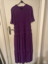 ME+EM PURPLE SILK DRESS Size 16 Shortsleeved Excellent Condition Worn Once