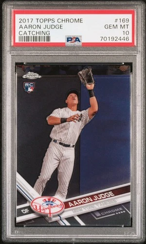 2017 Topps Chrome Catching Aaron Judge #169 PSA 10