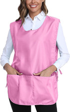 Unisex Cobbler Apron with 3 Deep Pockets, Smock Vest Apron Multiple Colors Ava