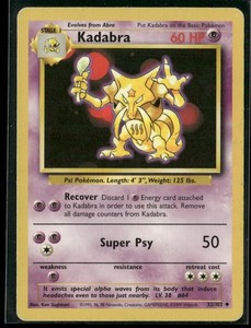 1995 kadabra pokemon card value 32 102 Kadabra 32 102