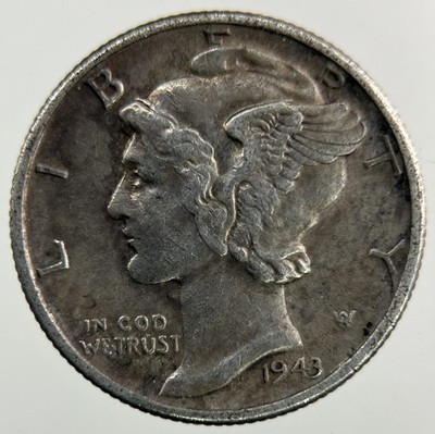 Silbermünze USA USA Mercury Dime 1943 | feine Sammlerqualität