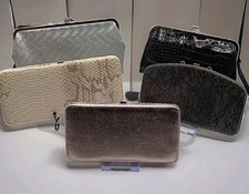 Lot of 5 Vintage Retro Evening Envelope Clutch Purses with Metal Clasp Closure