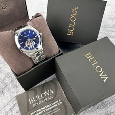 New Bulova 96A275 Surveyor Blue Dial Men's Automatic Chronograph 42mm